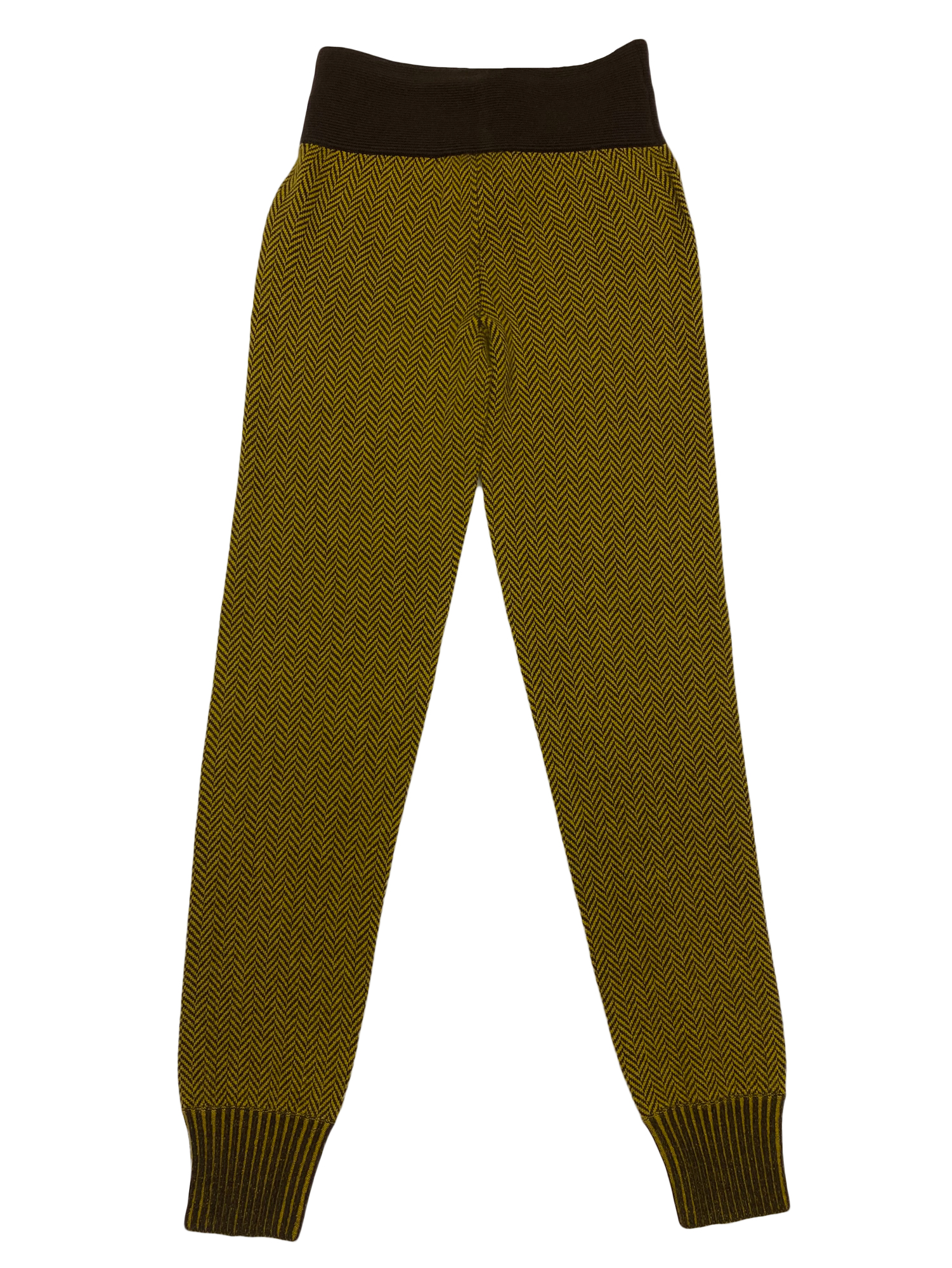 Hanley Mellon Women's Chevron Cashmere Joggers XSmall Mustard/Brown eBay